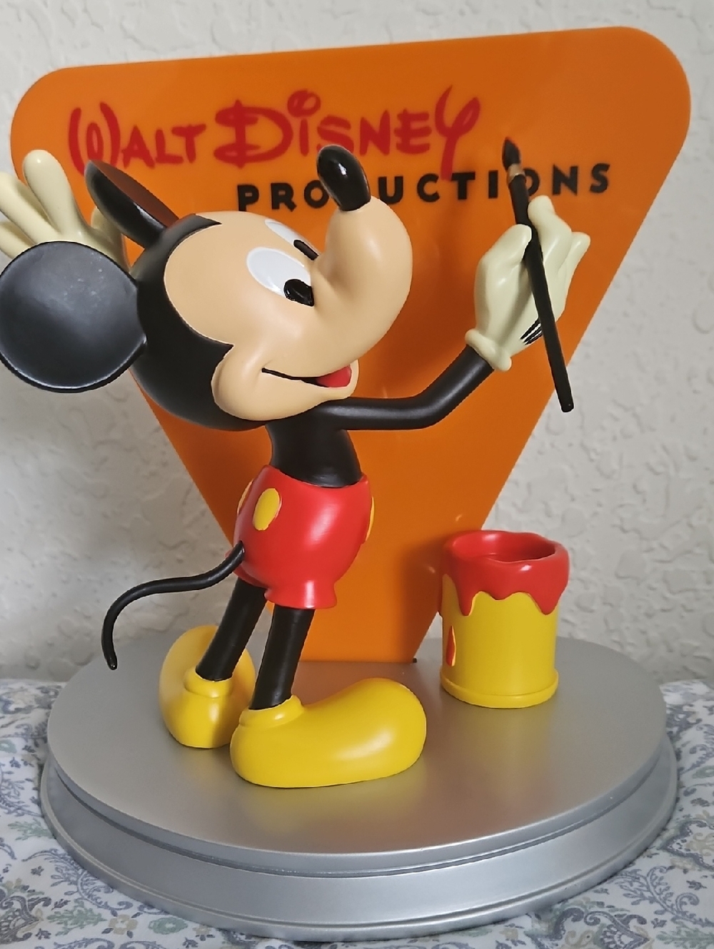 Disney Mickey Mouse Orange Painter Figurine